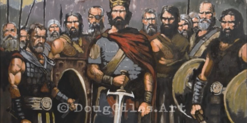 Doug's painting of David with his mighty men